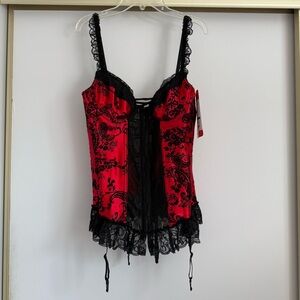 NWT Vintage Shirley of Hollywood Lace / Paisley Corset